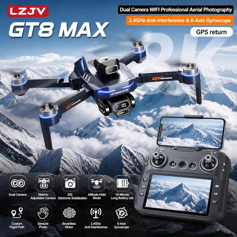 GT8 Max Foldable Drone 8K HD P - Drone Video Production ulasan dan harga